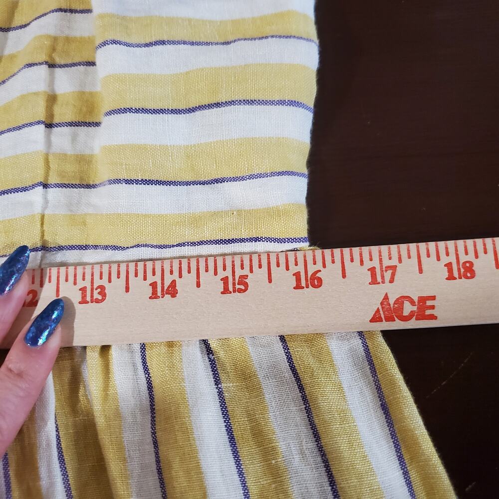 Rachel Zoe Linen Striped Button Sleeveless Maxi Dress 8 Prairie Cottage Yellow - Picture 10 of 11